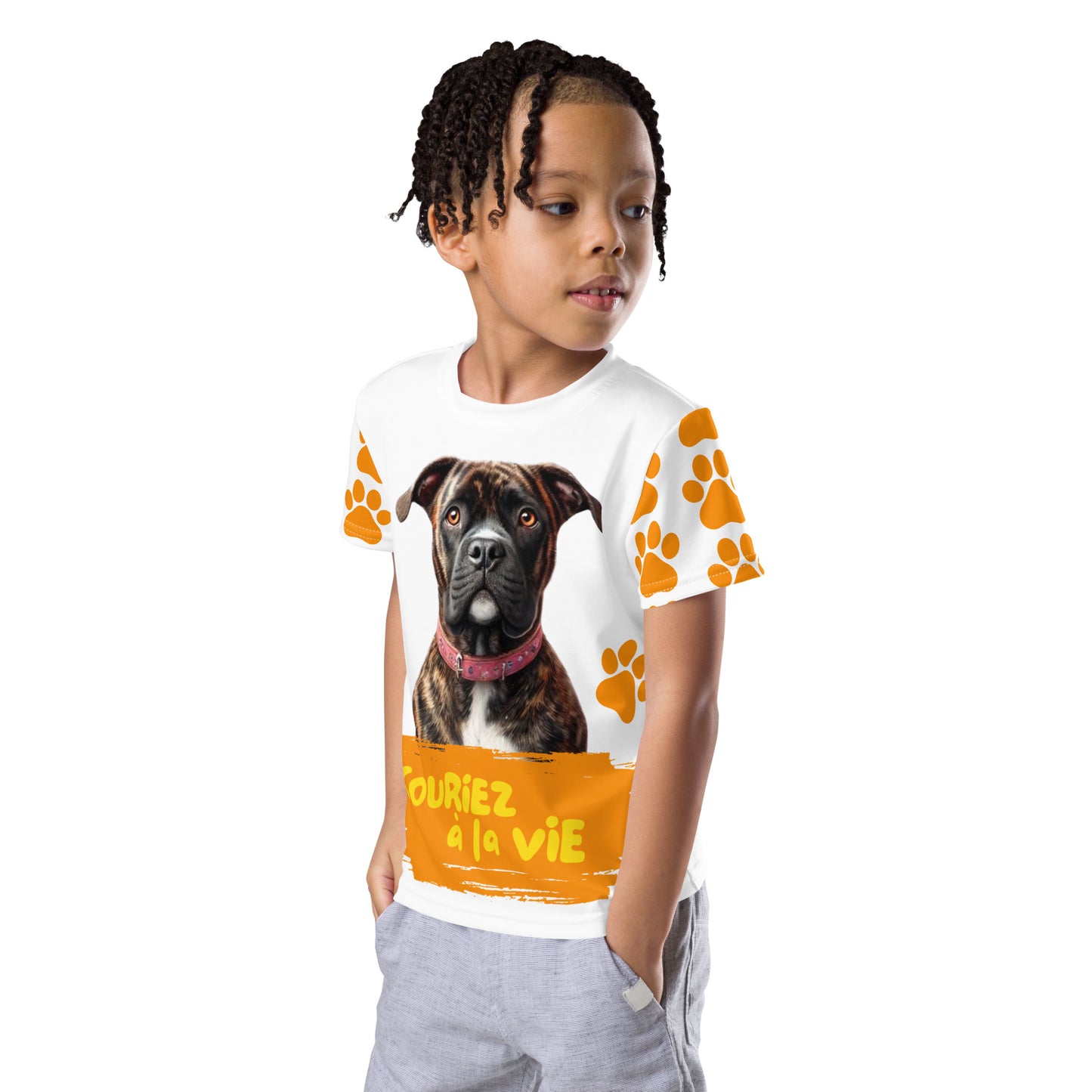 T-shirt enfant 'Souriez à la vie' avec Lenox la mascotte de Souriez à la vie Miss Didine