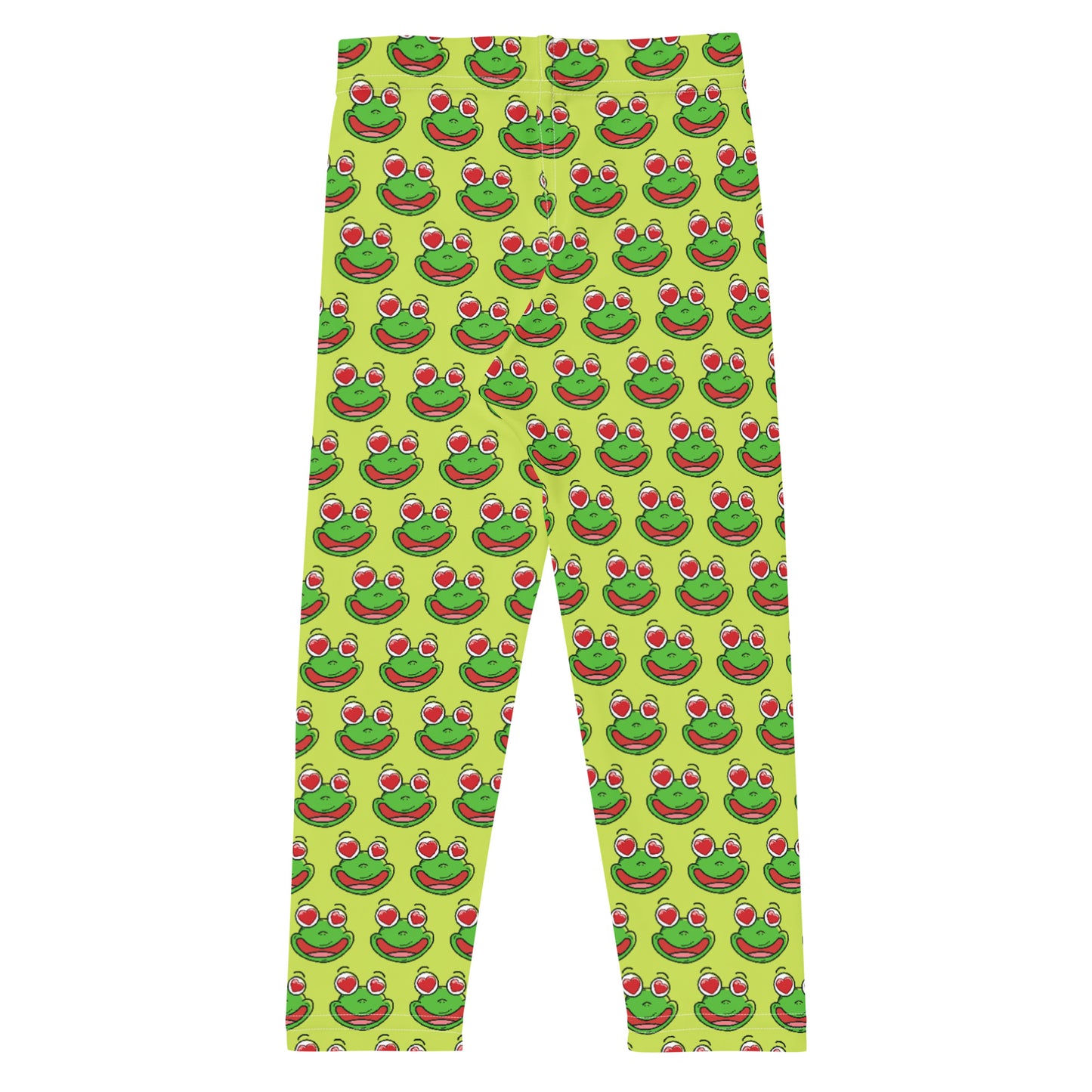 Legging Pour Enfant Grenouilles amusantes fond vert anis