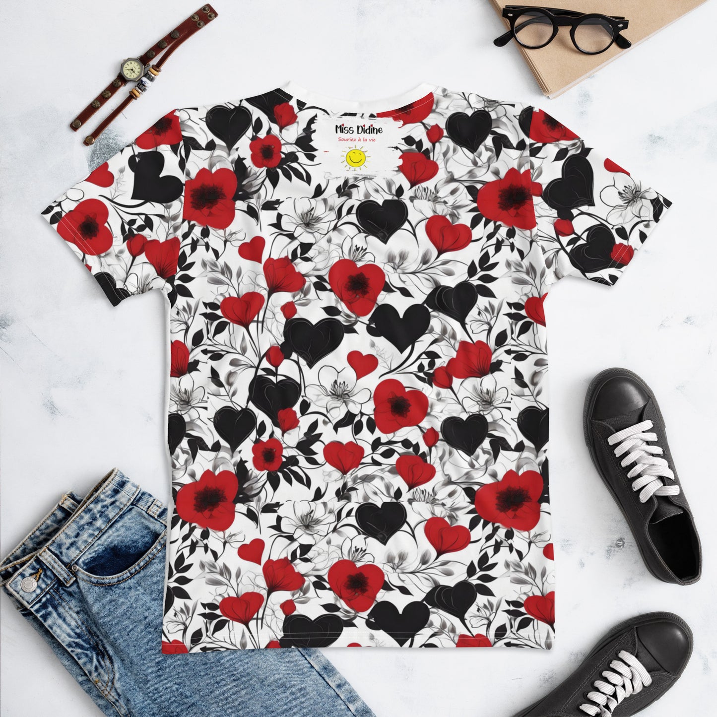 T-shirt pour Femme Souriez à la vie "Eclat d'amour"