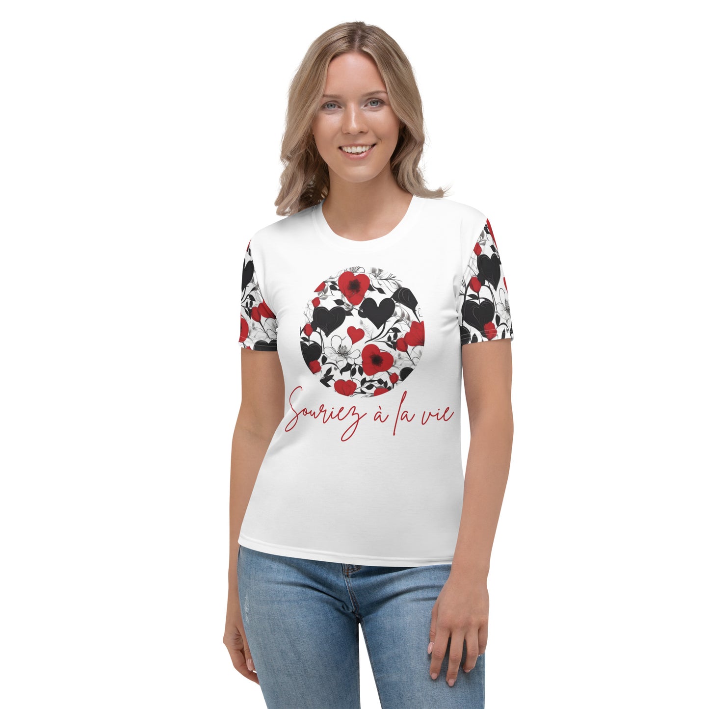 T-shirt pour Femme Souriez à la vie "Eclat d'amour"