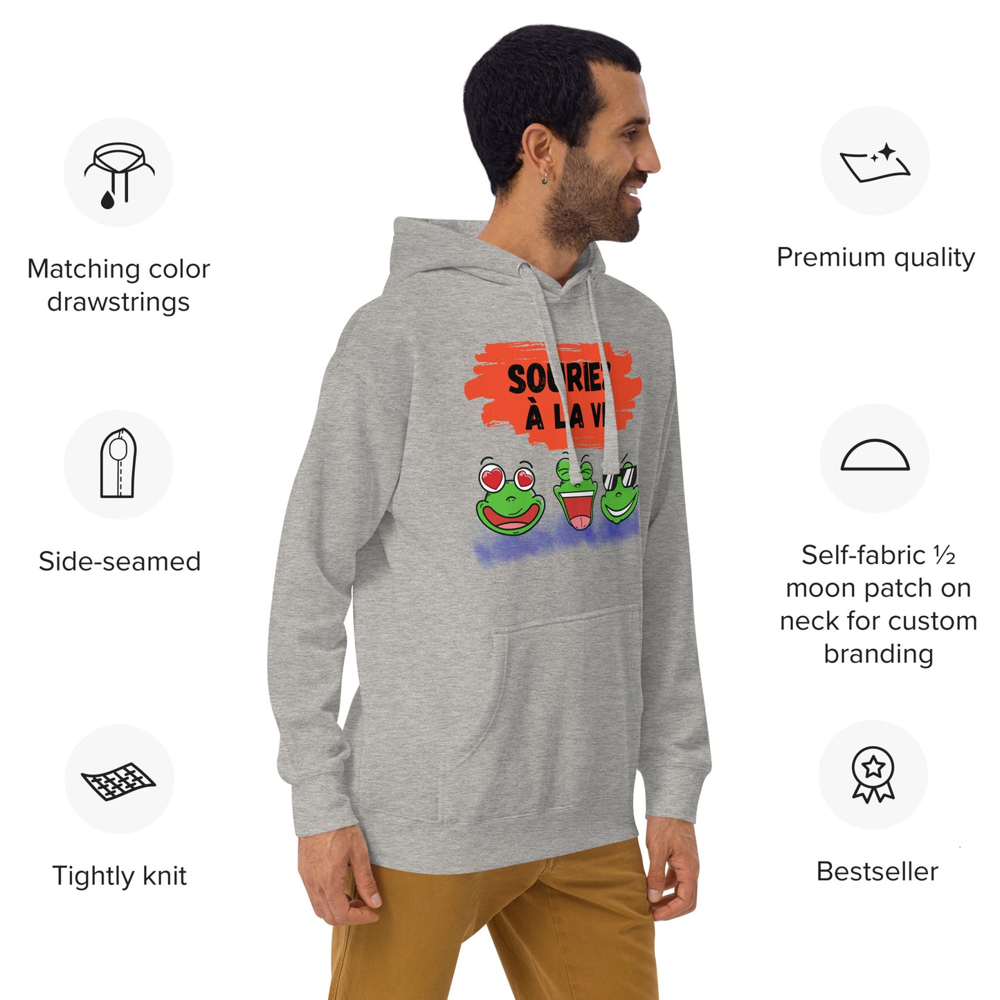 Sweat à Capuche Hoodies Unisexe 3 grenouilles amusantes