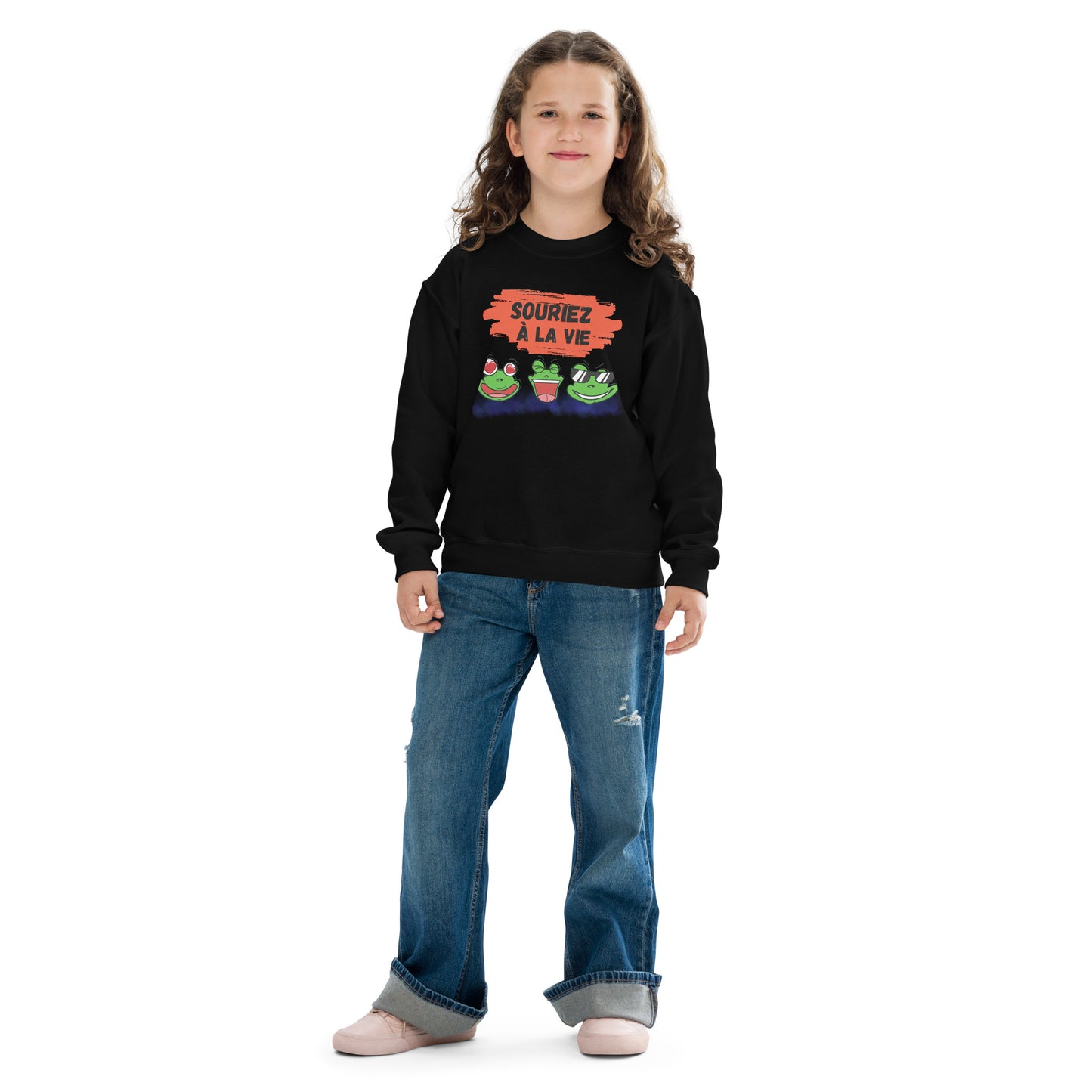 Sweat pour les jeunes "grenouilles amusantes Souriez à la vie