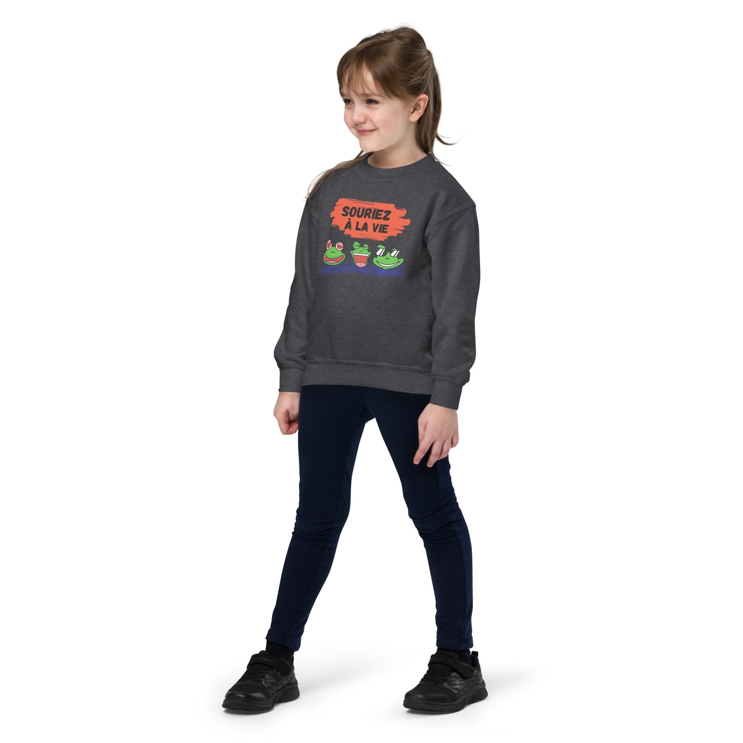 Sweat pour les jeunes "grenouilles amusantes Souriez à la vie