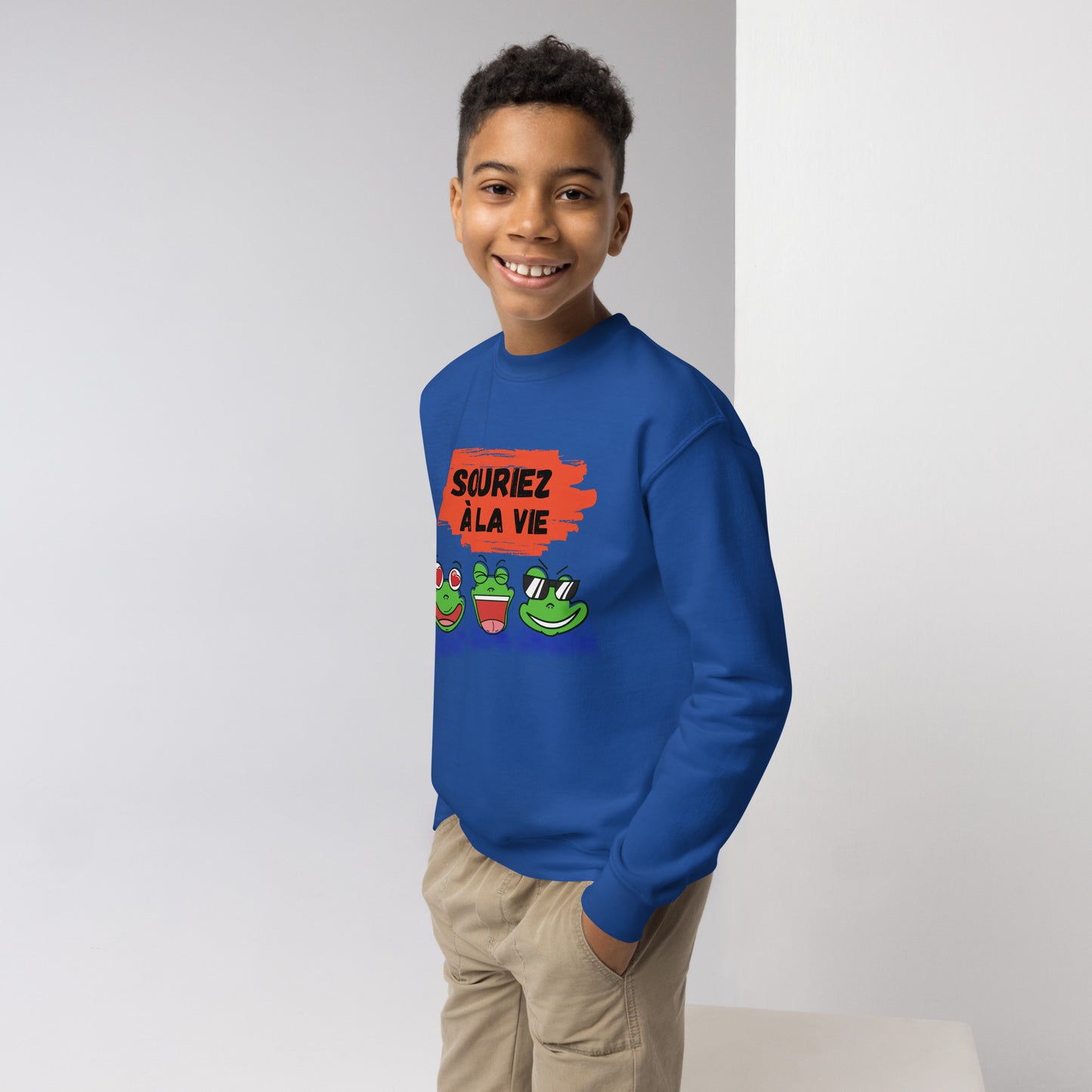 Sweat pour les jeunes "grenouilles amusantes Souriez à la vie