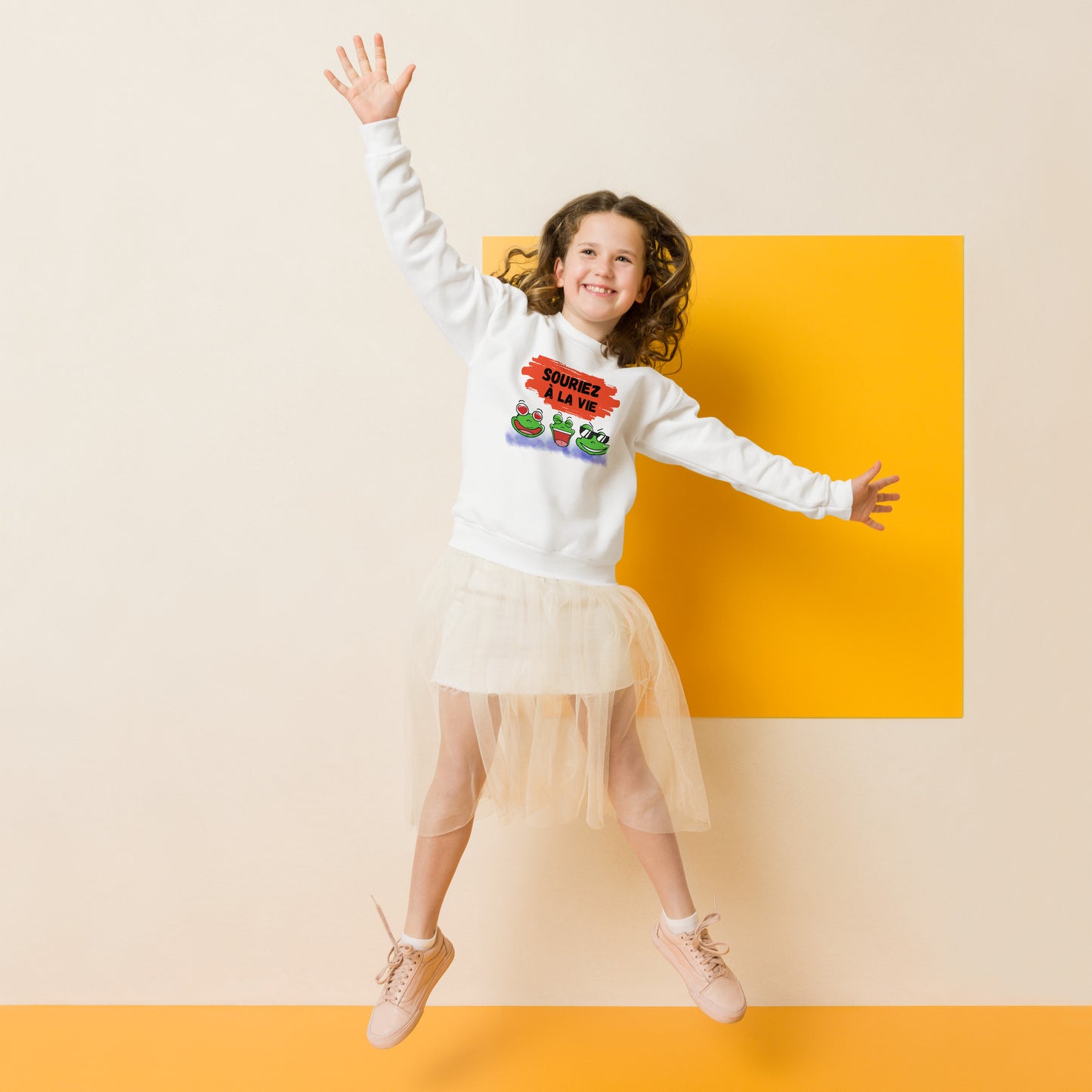 Sweat pour les jeunes "grenouilles amusantes Souriez à la vie