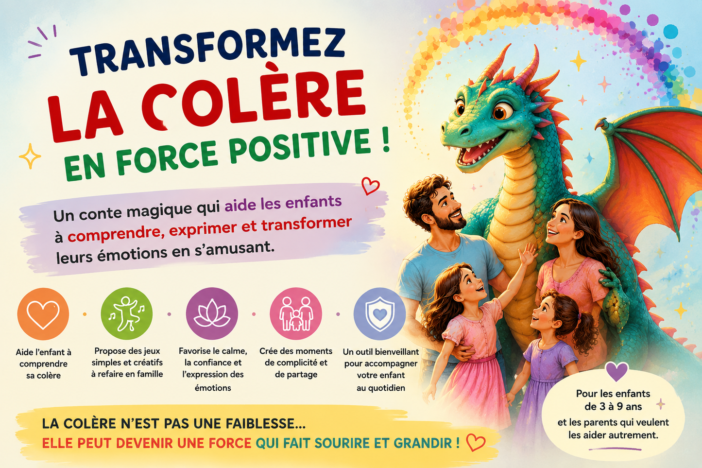Le dragon colère et la famille Acoiris: Apprivoiser la colère en s'amusant