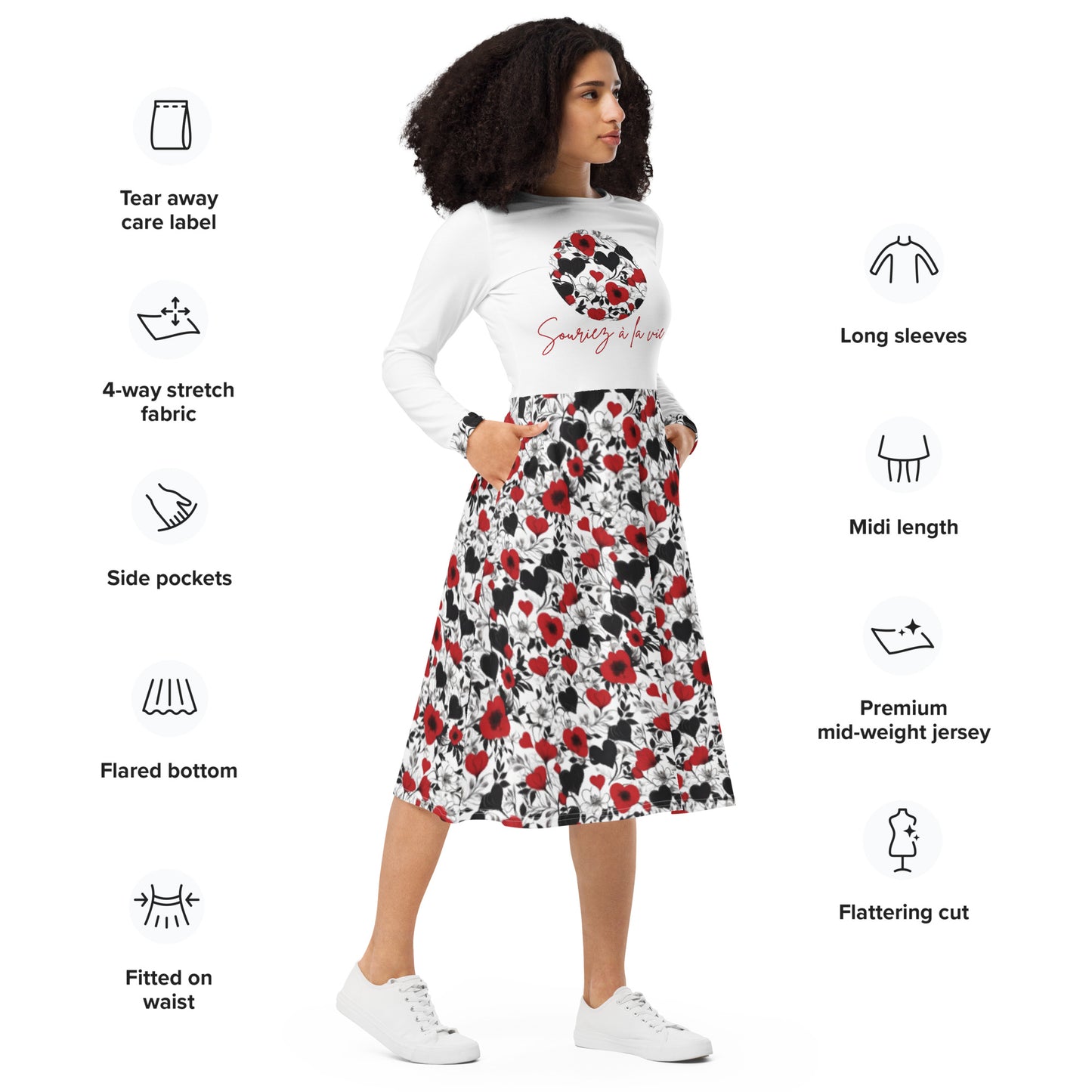 Robe manches longues Souriez à la vie "éclat d'amour"