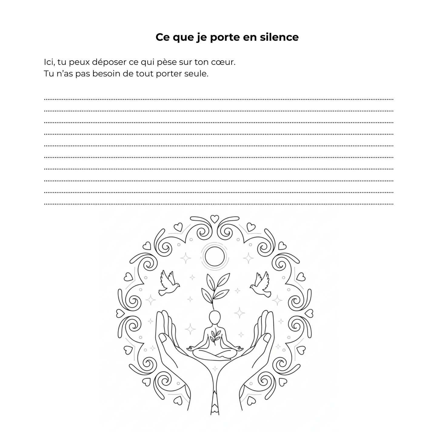 L'amour commence par moi : Coloriage anti-stress pour femmes : Apaiser le mental, transformer l’auto-critique et cultiver la douceur envers soi (pdf)