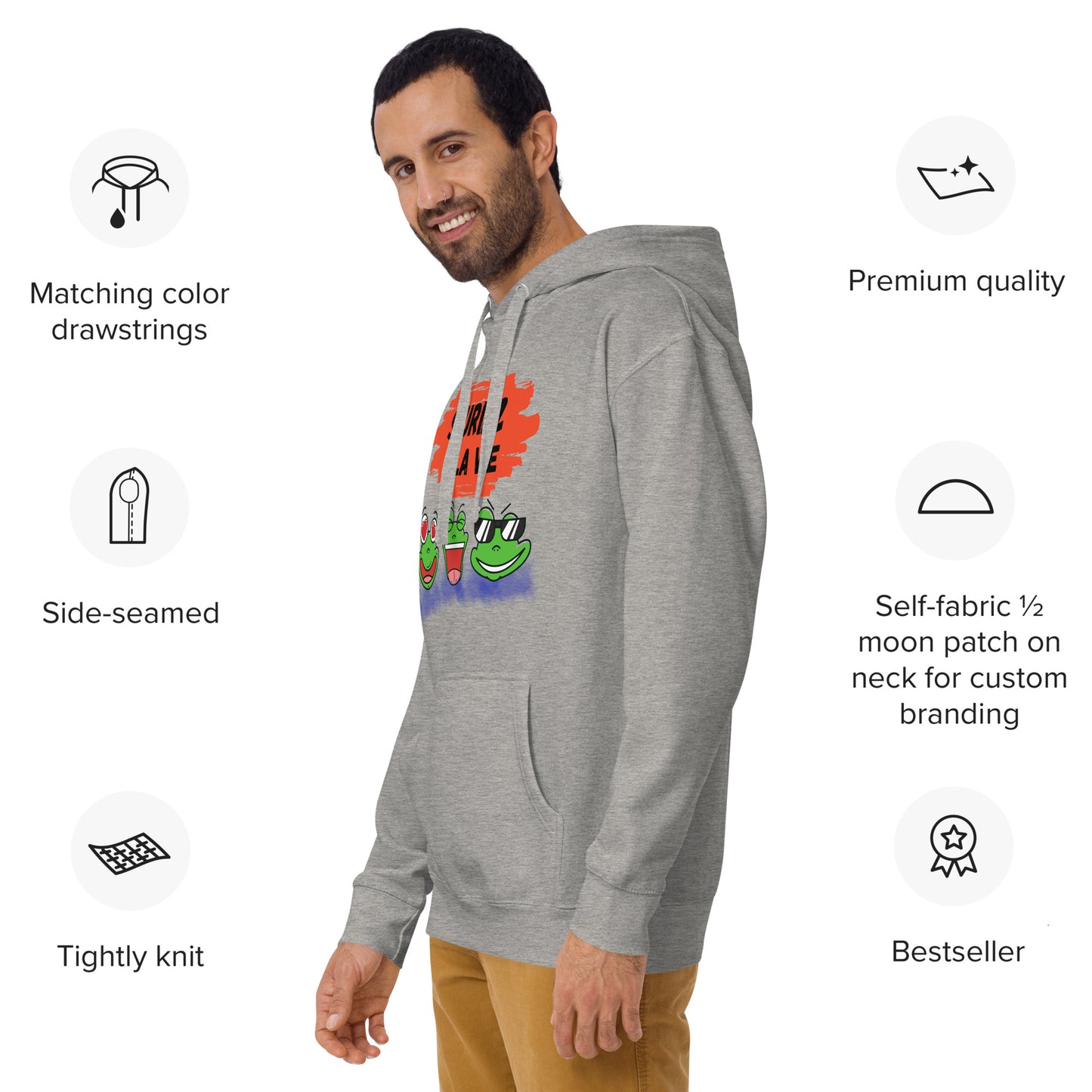 Sweat à Capuche  Hoodies Unisexe 3 grenouilles amusantes