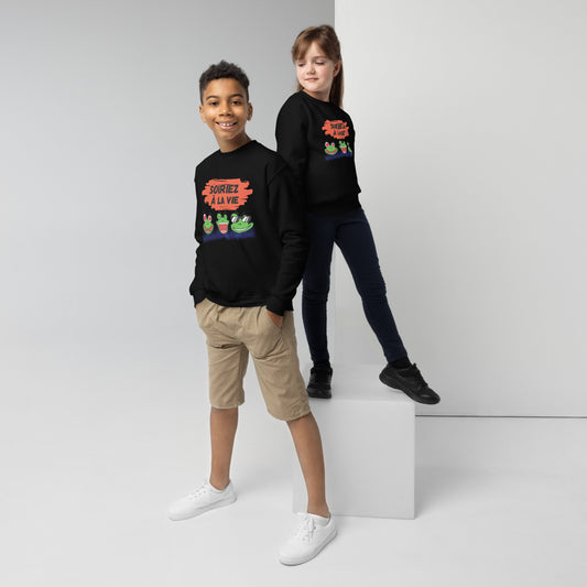 Sweat pour les jeunes "grenouilles amusantes Souriez à la vie