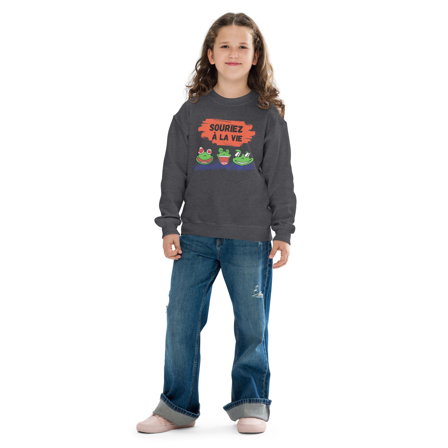 Sweat pour les jeunes "grenouilles amusantes Souriez à la vie