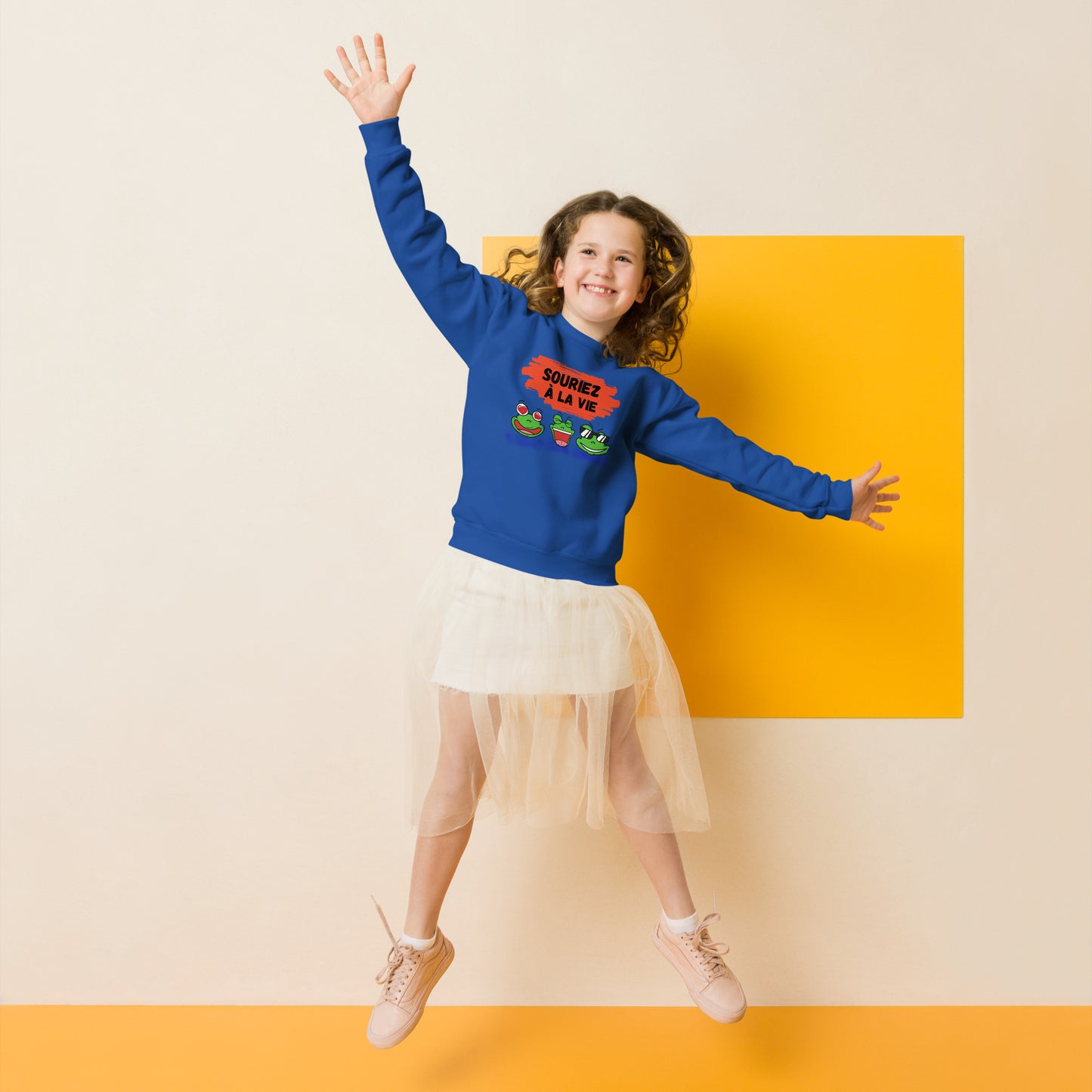 Sweat pour les jeunes "grenouilles amusantes Souriez à la vie